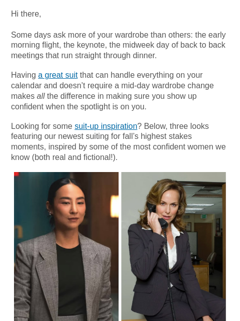 mmlafleur newsletter: Suits for the moments that count.