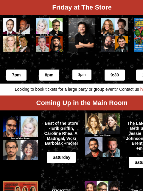 comedystore newsletter: Coming Up at The Store!