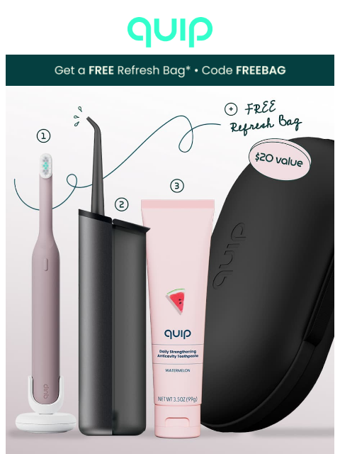 getquip newsletter: Your FREE Refresh Bag is waiting…