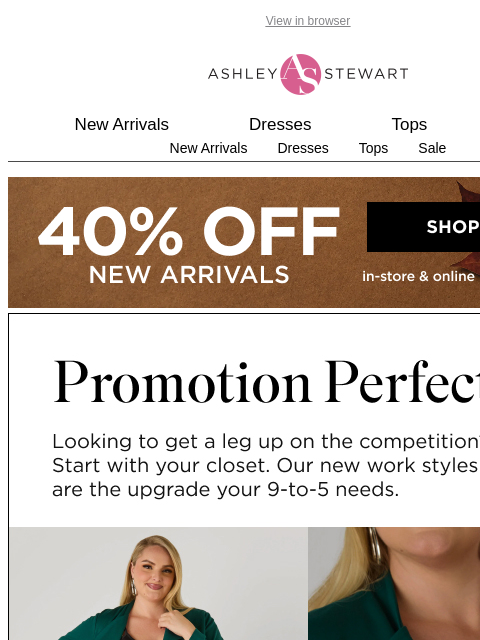 ashleystewart newsletter: They say to dress for the job you want...