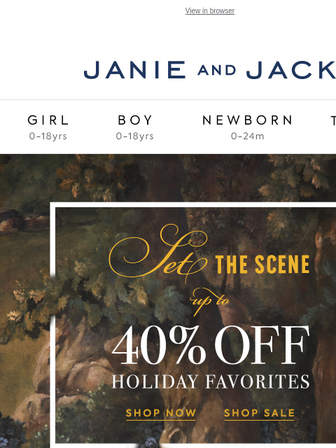 janieandjack newsletter: The holidays call for all things velvet