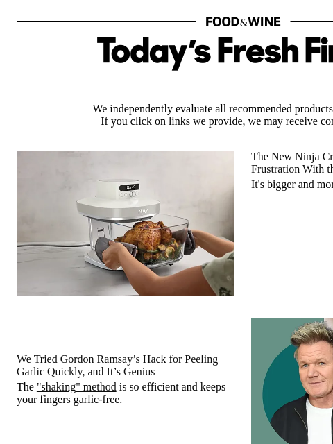 foodandwine newsletter: Gordon Ramsay's Hack for Peeling Garlic Is Genius