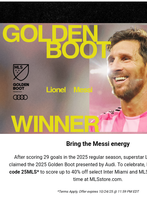 mlssoccer newsletter: Celebrate Messi with up to 40% off select Inter Mi...