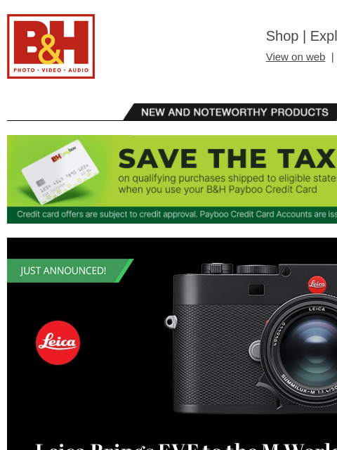 bhphotovideo newsletter: New Gear from Leica, FUJIFILM, Genaray, ZOOM & Mor...
