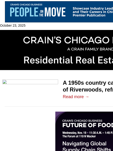 crainalerts newsletter: 1950s Riverwoods country casual house for sale