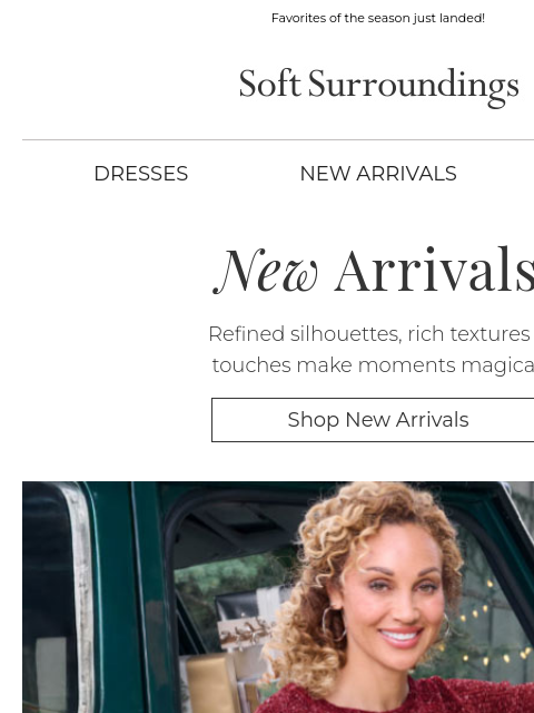 softsurroundings newsletter: New Arrivals for Holiday Plans