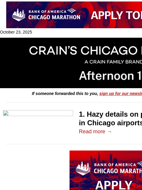 crainalerts newsletter: Are Chicago airports getting slot machines?