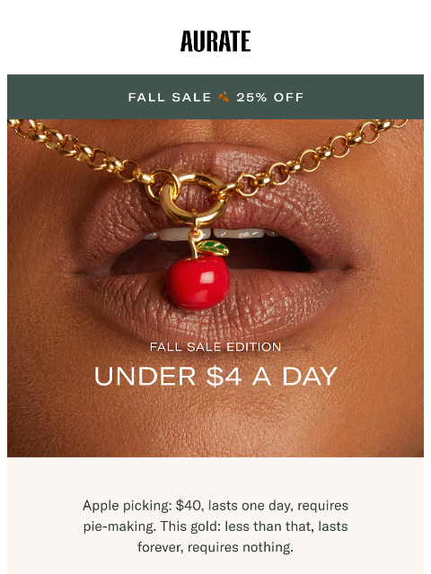 auratenewyork newsletter: GOLD UNDER $4 A DAY