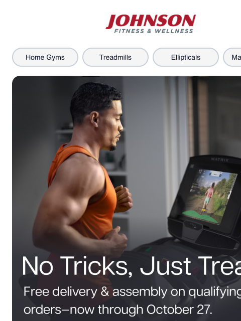 johnsonfit newsletter: 🎃 Scary Good Deal: Free Delivery & Assembly