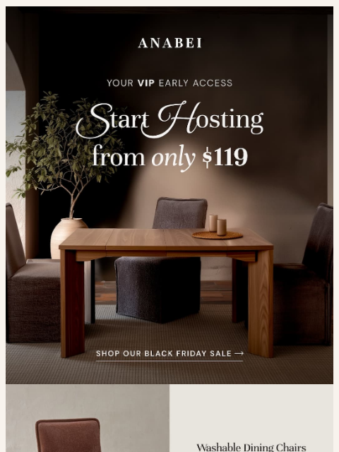 anabei newsletter: 🍴🖤 Dining Starts at ONLY $119