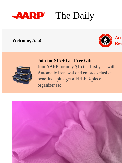 aarp newsletter: The Daily — 7 Signs to Watch for Possible Breast C...