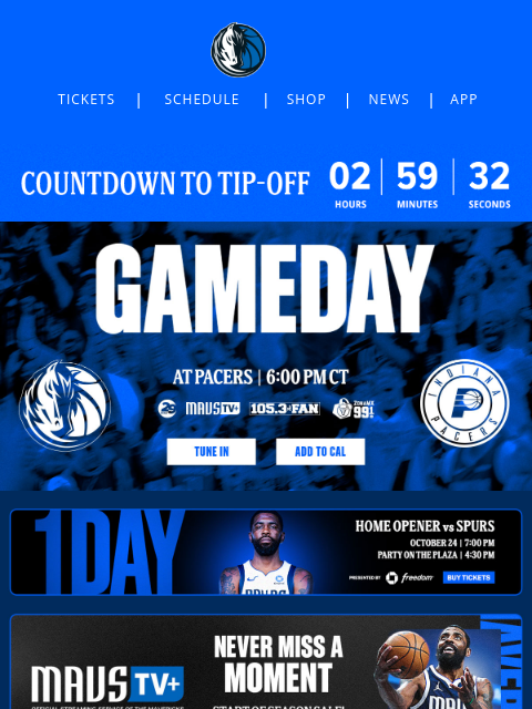 mavsmail newsletter: 📺 Gameday Guide: Mavs at Pacers