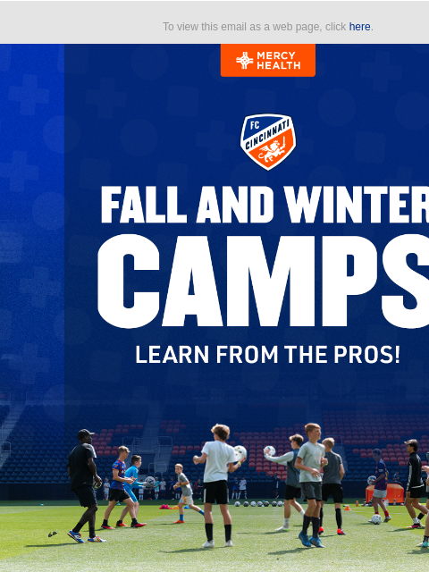 fccincinnati newsletter: ⚽ Fall Youth Camps are here!