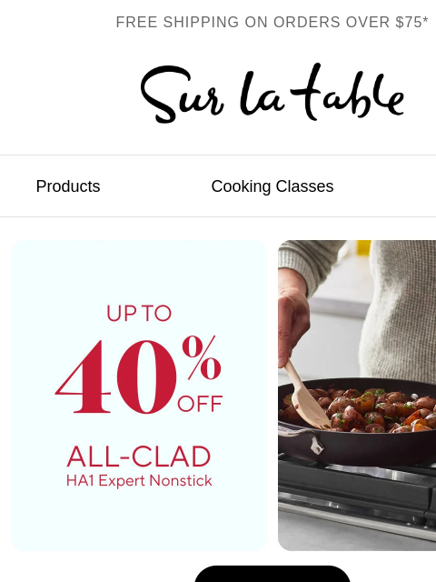 surlatable newsletter: Up to 40% off warp-resistant All-Clad nonstick.