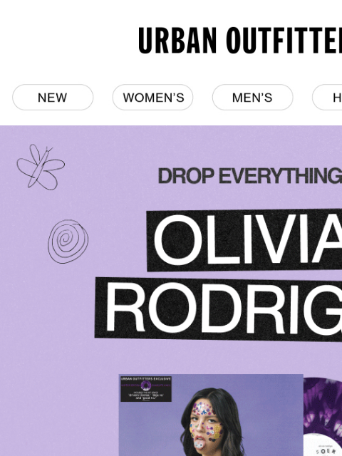 urbanoutfitters newsletter: EXCLUSIVE: Olivia Rodrigo Vinyl + Merch 💜