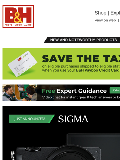 bhphotovideo newsletter: Sigma FP2 + New Gear from Leica, Ricoh, Canon & Mo...