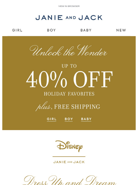 janieandjack newsletter: Now on sale: our Disney Princess collection