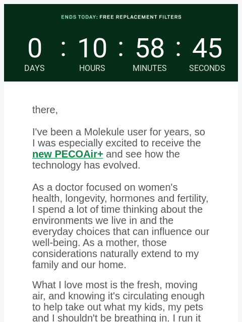 molekule newsletter: Why a doctor loves PECOAir+