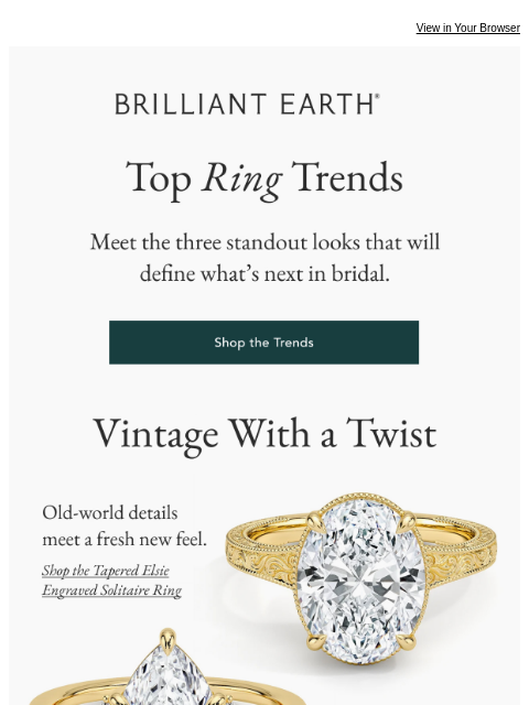 brilliantearth newsletter: The bridal style report is in