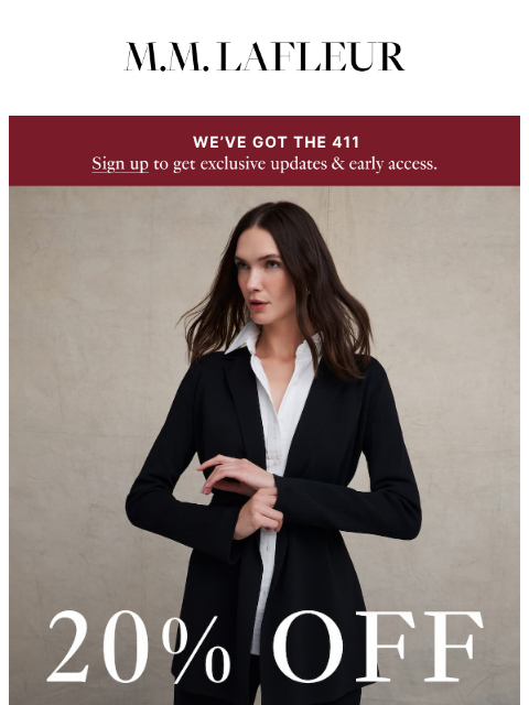 mmlafleur newsletter: 72 HRS ONLY: 20% off jardigans