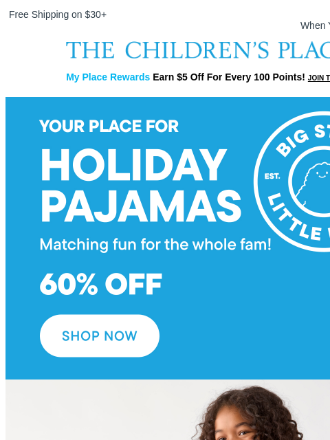 childrensplace newsletter: Holiday PJs Worth a Closer Look 🎄👀