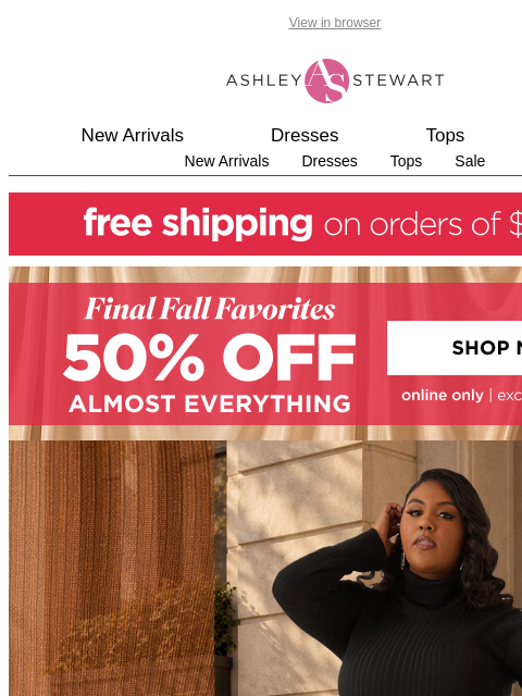 ashleystewart newsletter: Friends don't let friends wear lame leggings 🤝