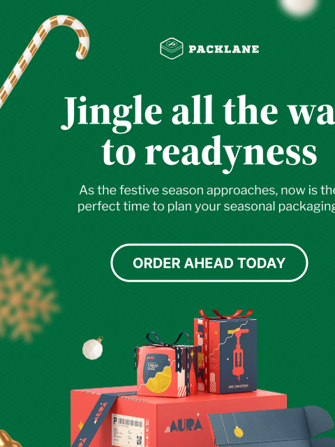 Early planning for your packaging means a smoother holiday season. Packlane Jingle all the way to readyness | As the festive season approaches, now is the perfect time to plan your seasonal packaging.