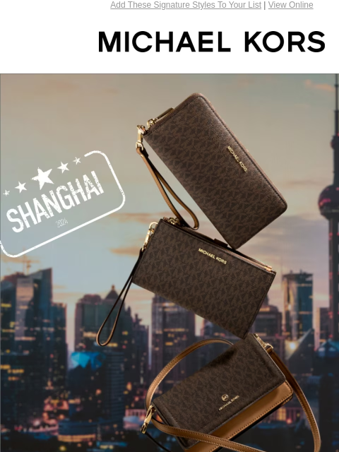 Add These Signature Styles To Your List | View Online MICHAEL KORS WISH-LIST WORTHY MASTER GIFTING SEASON WITH TRAVEL-READY SIGNATURE STYLES. SHOP SIGNATURE GIFTS FOR HER SHOP NOW IMAGE IMAGE LUXE