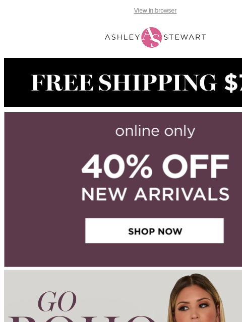 ashleystewart newsletter: Weβre going BOHO this fall π