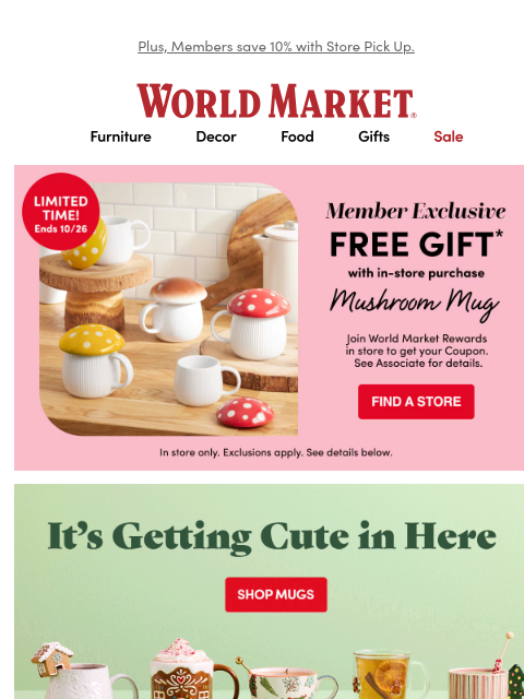 emailworldmarket newsletter: β¨πFREE MUSHROOM MUG πβ¨
