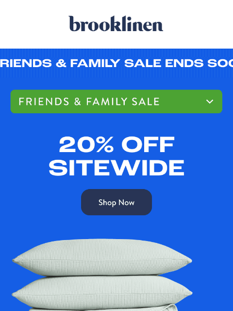 brooklinen newsletter: Shop 20% off New Arrivals