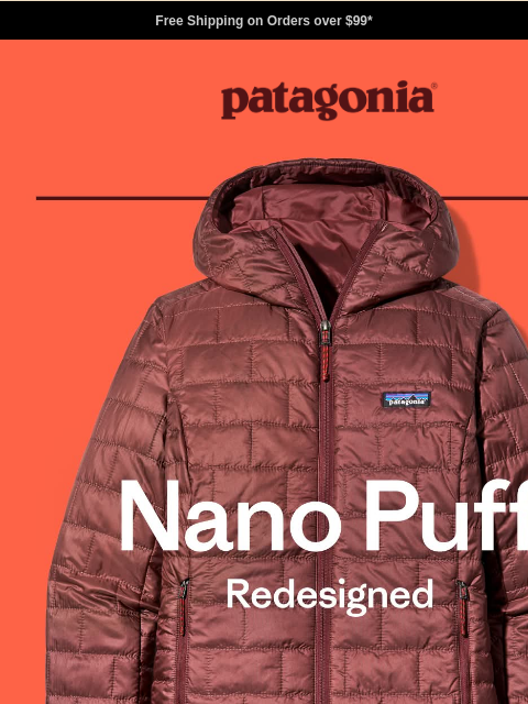 patagonia newsletter: The redesigned Nano Puff