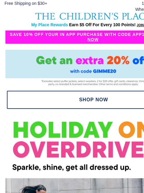 childrensplace newsletter: Up to 60% OFF 🎁 Matching Family Holiday Outfits