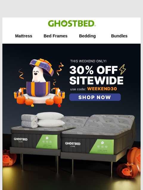 ghostbed newsletter: A Spooktacular 👻 FLASH Sale!