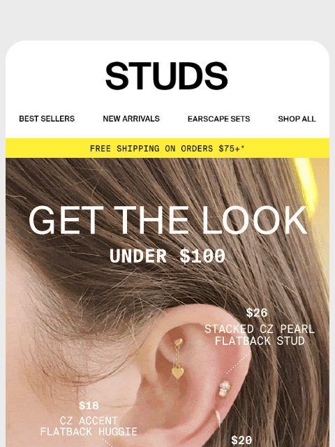 studs newsletter: Get the look under $100 😎