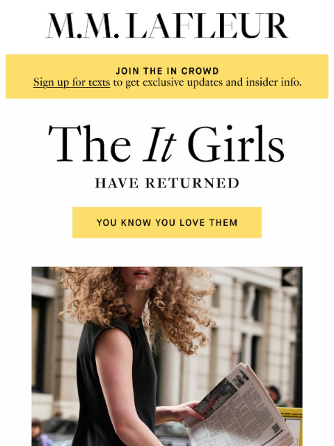 mmlafleur newsletter: BACK IN STOCK: The ones on everyone's lips.