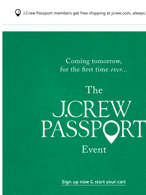 jcrew newsletter: Something big is coming tomorrow...