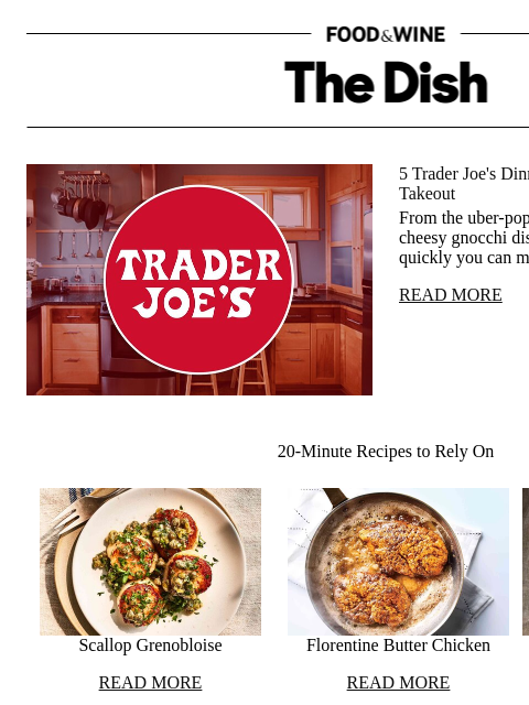 foodandwine newsletter: 5 Trader Joe's Dinners That Are Faster Than Takeou...