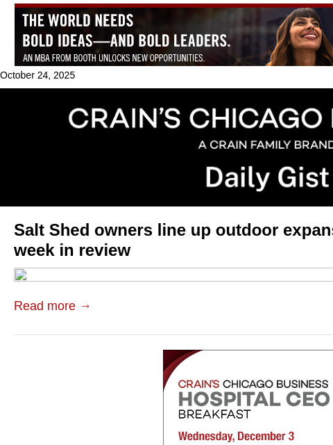 crainalerts newsletter: Salt Shed owners line up outdoor expansion: Crain'...