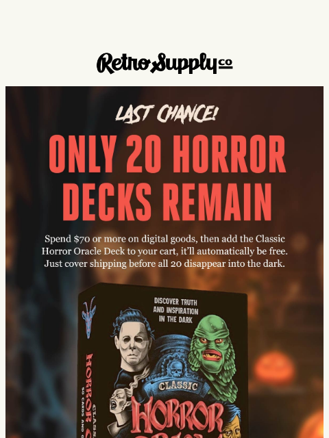 retrosupply newsletter: Only 20 Horror Decks Left (Then They’re Gone for G...