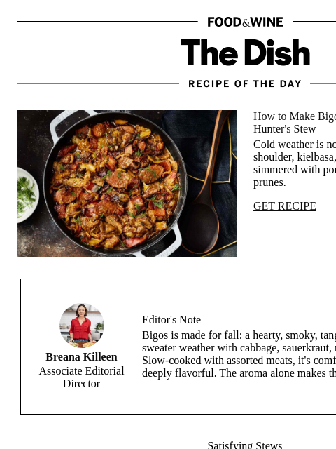 foodandwine newsletter: Polish Hunter's Stew