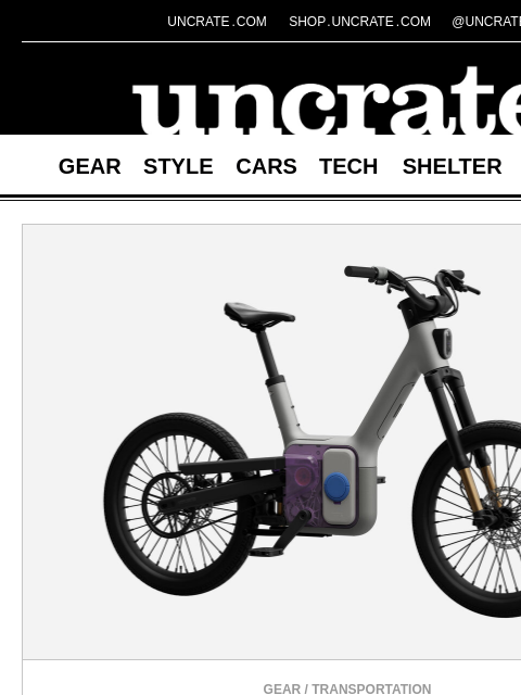 uncrate newsletter: ALSO TM-B Launch Edition E-Bike & more