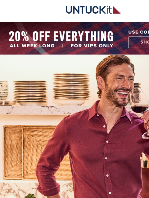 untuckit newsletter: We Did You a Solid: Take 20% Off These Closet Esse...