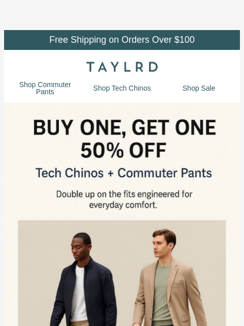 taylrd newsletter: [FLASH SALE] Buy One, Get One 50% Off Pants
