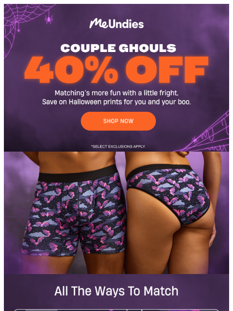 meundies newsletter: MATCH WITH YOUR BOO 👻