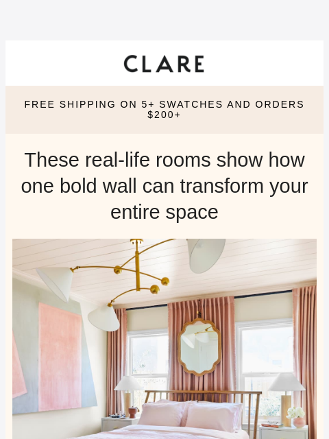 clare newsletter: Commitment issues? Try an accent wall.