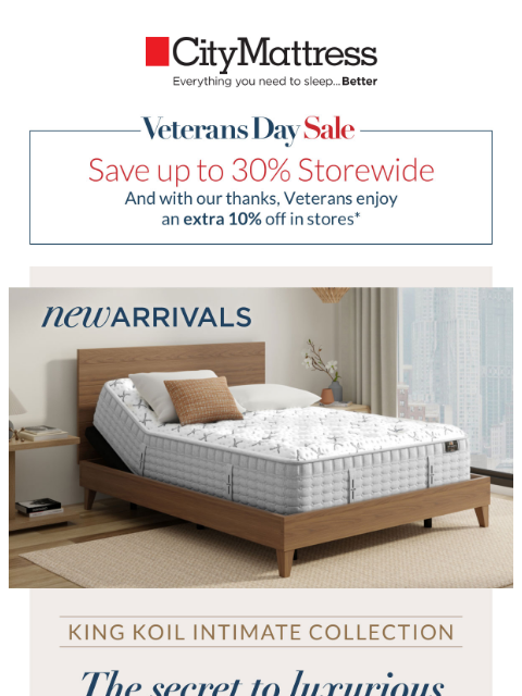 citymattress newsletter: New: The King Koil Collection, now 30% off