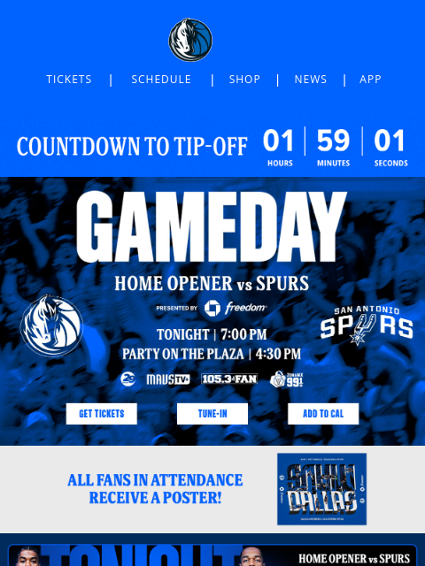 mavsmail newsletter: 🚨 Home Opener Tonight: Mavs vs Spurs