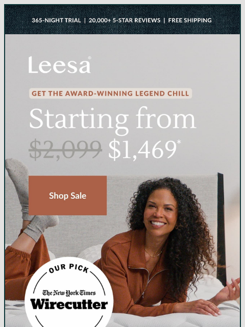 leesasleep newsletter: Save 30% on the award-winning Legend Chill​