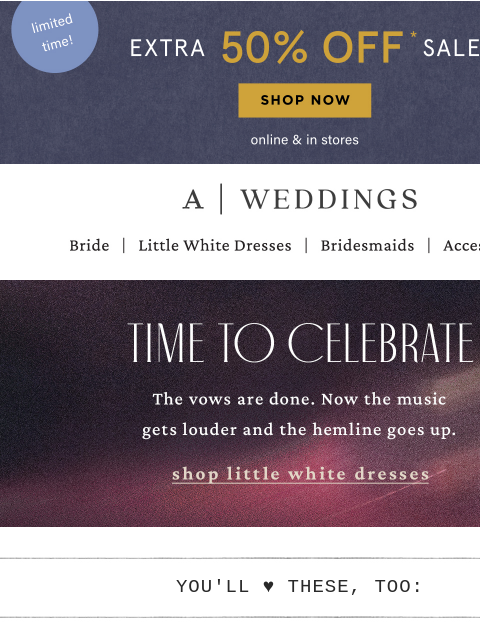 anthropologie newsletter: Sale is an extra 50% off. Spread the news.